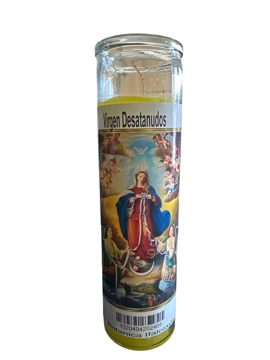 Mary As Untier of Knots Image Candle/ Vela Virgen Desata Nudos